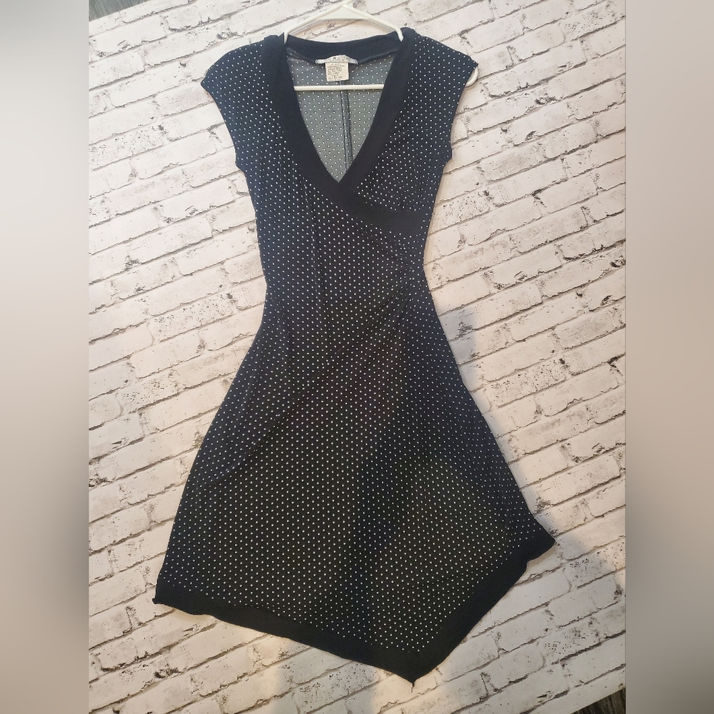 Juniors Black Polka-dot Dress